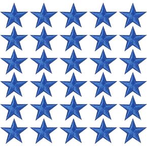 36Pcs Star Iron on Patches, 1 Inch Star Embroidered Patch, Sew on Star Appliques Decoration for Clothes, T-Shirt, Backpacks, Hats, Jeans, Jackets (White)