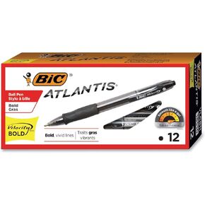 Velocity Ballpoint Retractable Pen, Black Ink, Bold, Dozen