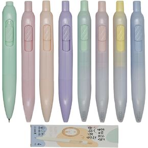 Maydahui 8 PCS Retractable Expressions Pocket Rollerball Gel Pens Novelty Short Round Pens Tremor Parkinson Pens Arthritis Hands Pen Mini Fat Pens Morandi Color Black Ink for School Party Office