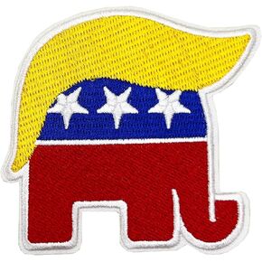 Cute-Patch 3'' Re-Elect President Trump 2024 Elephant Embroidered Iron On Patch