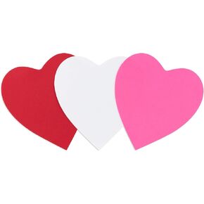 Hygloss Heart Shape Paper Cut-Outs for Arts & Crafts-Many Creative Uses-Valentine’s Day Activities-6 Inches-40 Pcs, Red, Pink & White 40 Count