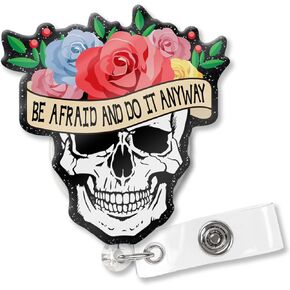 XQLZY Be Kind to Your Wind Glitter Badge Holder, Cute Floral Nurse Office ID Tag Card Badge Holder, Christmas Birthday Graduation Gift for Psychiatrist Nurse Psychology Counselor MD PA RN NP