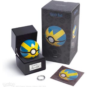 The Wand Company Pokémon Poké Ball Authentic Replicas - Realistic, Electronic, Die-Cast Poké Ball with Display Case Light Features (Quick Ball)