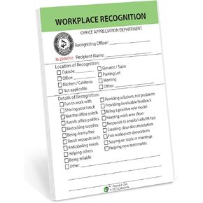 Work Recognition Award for Employees, Office Staff, Coworkers, Cube Mates, and Colleagues - 4 x 6 Inch, 50 Sheets, Self-Adhesive Sticky Notes - Appreciation Notepad by CUBEFINDS