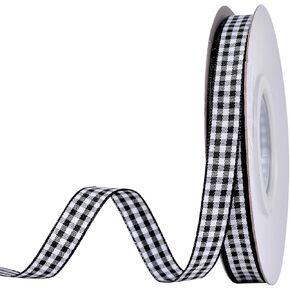 YAMA Gingham Ribbon 3/8" Wide by 25 Yard, Red and Black Plaid Ribbon for DIY Crafts, Gift Wrapping, and Fabric Sewing Accessories in Kuwait