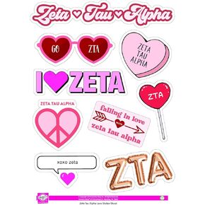 Zeta Tau Alpha - Sticker Sheet - Love Theme