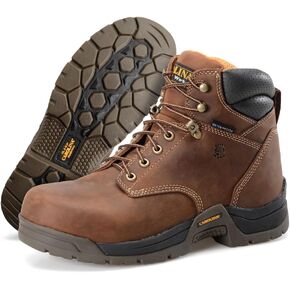 Carolina Bruno Lo 6" Composite Toe Waterproof Work Boots for Men - Cushion Insole, AG7 Footbed, and Oil- and Slip-Resistant Rubber Outsole, EH-Rated