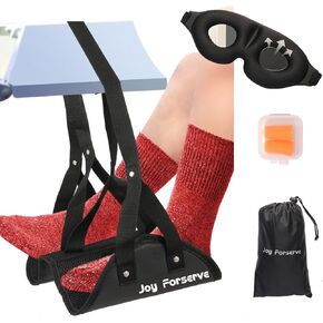 1 Piece Foot Hammock for Plane Travel,Footrest Under Desk for Long Trip,Foot Swing for Airplane Travel Accessories,Improved and Enlarged Foot Hangers at Work(Black)