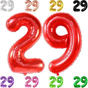 KatchOn, Giant Red 29 Balloon Number - 40 Inch | 29 Year Old Balloon | Red Number 29 Balloon, 29th Birthday Decorations for Women | Red 29 Birthday Balloon for 29th Birthday Party | 29th Anniversary