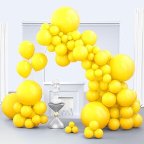 150-Piece Matte Yellow Balloon Set - 18/12/10/5 Inch Multi-Size for Garland & Arch Decor | Sunshine Party, Birthday, Kids Celebration Supplies