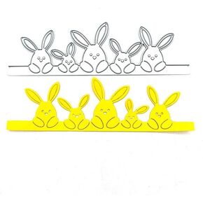 Easter Bunny Metal Cutting Dies, Rabbits Metal Cutting Dies for Card Making, Happy Easter Rabbit Cartoon Animals Die Cuts Embossing Stencil Template Tool for DIY Scrapbooking, Scrapbooking Die-Cuts