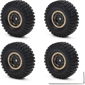 rcawd 4x أوزان النحاس الكروم 46g 1 "حافة عجلة Beadlock 26 * 13 مم غراء مجاني ث/55 ملم لإطارات TRX4M SCX24 DEADBOLT CHEVROLET WRANGLER GLACKLIATIAR BRONCO CRAWLERS