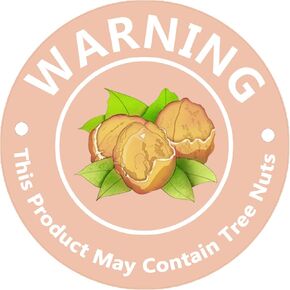 1.5 Inch Contains Nuts Labels,Tree Nuts Allergen Labels,Allergy Warning Stickers,Food Advisory Labels for Food Packing,Retail and Restaurants,500 Pcs.