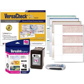 VersaCheck 65 MICR Black Printer Conversion Kit - The Easy Way to Convert Any Printer Using HP 65 Black Ink cartridges into a Bank Compliant MICR Printing Solution