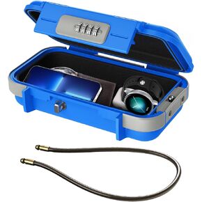 ORIA Portable Safe Box, Portable Security Case for Travel, 4-digit Combination Key Lock Box for Beach, Smartphones, Passports, Credit Cards Safe for Car, Home
