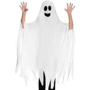 Geyoga Ghost Halloween Costume Tattered Gown Cosplay Role Play Supply Fancy Dress Costume for Child Over 8 Years Old, 4.27 x 3.94 Feet (Smile Style)