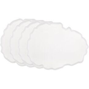 uxcell 4pcs Silicone Coaster Molds for Epoxy Resin Irregular Agate Geode Epoxy Resin Coaster Molds for Making DIY Craft Projects, Cups Mats, Candle Holder, Home Decoration, White
