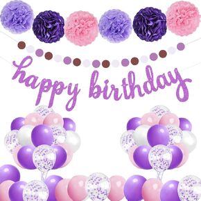 Green Birthday Decoration,Sage Green Party Decoration，Green and Gold Happy Birthday Banner Balloons,Tissue Pom poms,Circle Dots Garland Birthday Decorations