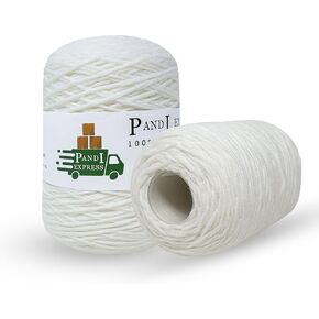 100 ٪ acrylic 8 غزل رقائق على المخروط (tufting ، الحياكة ، الكروشيه) - 1 مخروط × 465 ياردة (أبيض)