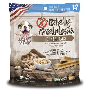 Loving Pets Totally Grainless - Chicken and Peanut Butter Dental Sticks for Dogs (for Small Dogs Less Than 20 lbs), 6oz