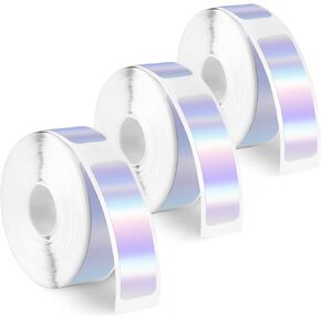 Label Maker Tape, 3 Rolls Label Print Paper, 12mm x 40mm Clear Sticker Thermal Paper, Self-Adhesive Label Maker Tape, Waterproof Label Maker Tape Paper for Office Household Supplies(Clear-480Labels)