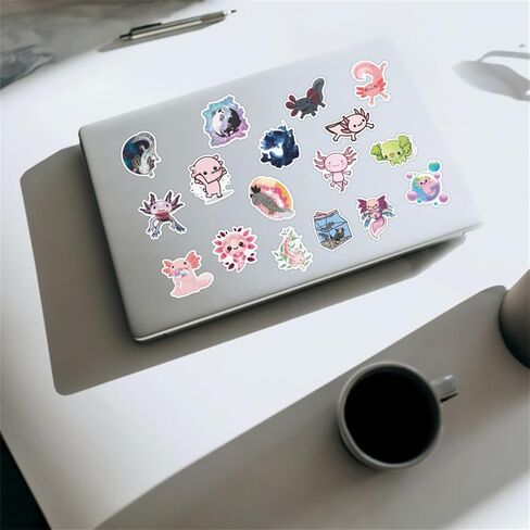 Cute Axolotl Stickers Axolotl Stuff Gifts for Kids Adults, Kawaii Stickers 50PCS Kechup Vinyl Waterproof Animal Stickers for Water Bottles Luggage Laptop in Saudi Arabia