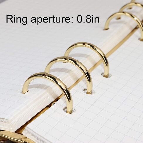 Gold A6 0.8" Diameter Metal Round 6 Rings Binder Mechanism Replacement Kit, 2 Packs Comb Binding Spines for 6-Holes Binder Notebook Journal, Planner Desk Accessories (Gold, A6 21mm) in Saudi Arabia