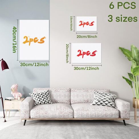 Canvases for Painting, 40x30’’, 30x20’’, 20x15’’, 8 Set Stretched White Canvas with Petal Paint Tray Palettes & Tape, Artist Canvases Frame Board Panels, Cotton Canvas for Oil, Acrylic,Watercolor in Kuwait