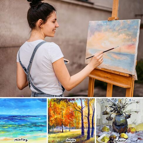 Canvases for Painting, 40x30’’, 30x20’’, 20x15’’, 8 Set Stretched White Canvas with Petal Paint Tray Palettes & Tape, Artist Canvases Frame Board Panels, Cotton Canvas for Oil, Acrylic,Watercolor in Kuwait