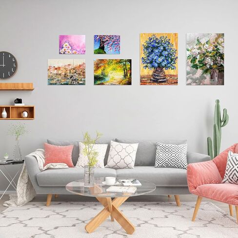 Canvases for Painting, 40x30’’, 30x20’’, 20x15’’, 8 Set Stretched White Canvas with Petal Paint Tray Palettes & Tape, Artist Canvases Frame Board Panels, Cotton Canvas for Oil, Acrylic,Watercolor in Kuwait