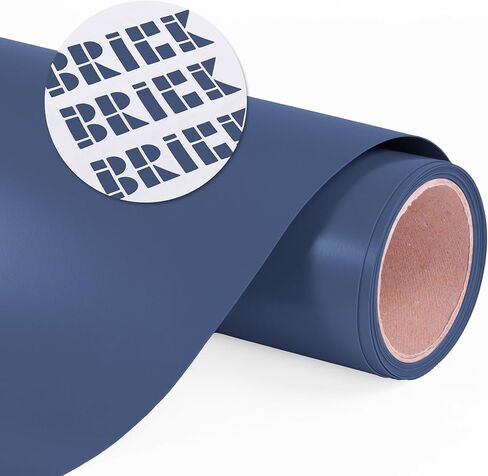 Siser Brick 600 Heat Transfer Vinyl, 11.8" x 3FT Roll (Navy Blue - HEX #414C60) - Compatible with Siser Romeo/Juliet & Other Professional or Craft Cutters - 3D HTV - CPSIA Certified in Saudi Arabia