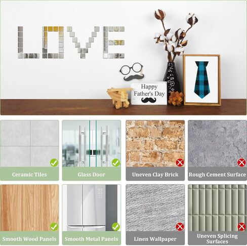 30 PCS Acrylic Mini Mirror Tiles Self Adhesive, 2 Inches Square High-Definition Tiny Mirror Tiles for Crafts and Home Wall Tables Kitchen Bathroom Decoration in Kuwait