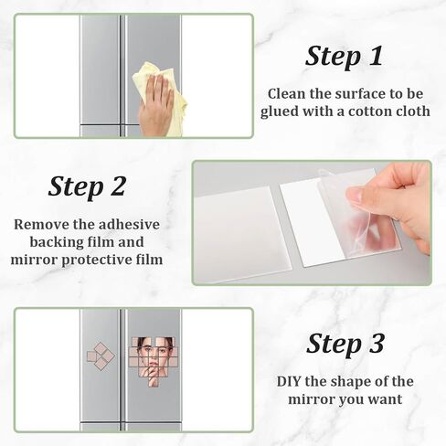 30 PCS Acrylic Mini Mirror Tiles Self Adhesive, 2 Inches Square High-Definition Tiny Mirror Tiles for Crafts and Home Wall Tables Kitchen Bathroom Decoration in Kuwait