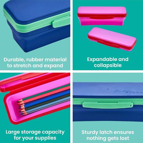 It's Academic Flexi Storage Box with Lid, Collapsible Pencil Case Design for Craft and School Supplies, 3-Pack in Saudi Arabia