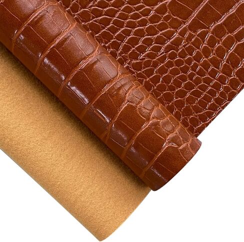 12" x 53" Glossy Embossed Crocodile Texture Faux Leather Roll Synthetic Leather Crafts Fabric for Wallets Keychains Handbags Making Sewing Crafts Material (Dark Green) in Saudi Arabia