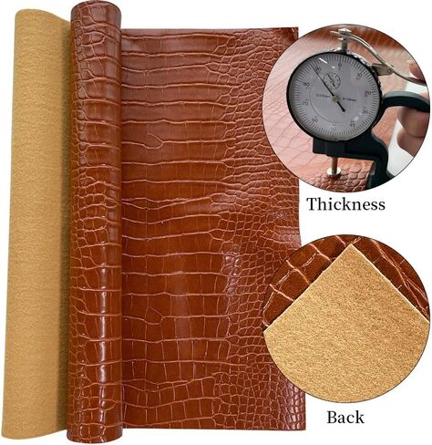 12" x 53" Glossy Embossed Crocodile Texture Faux Leather Roll Synthetic Leather Crafts Fabric for Wallets Keychains Handbags Making Sewing Crafts Material (Dark Green) in Saudi Arabia