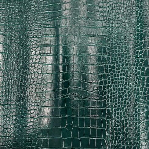 12" x 53" Glossy Embossed Crocodile Texture Faux Leather Roll Synthetic Leather Crafts Fabric for Wallets Keychains Handbags Making Sewing Crafts Material (Dark Green) in Saudi Arabia
