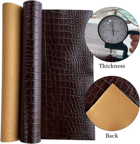 12" x 53" Glossy Embossed Crocodile Texture Faux Leather Roll Synthetic Leather Crafts Fabric for Wallets Keychains Handbags Making Sewing Crafts Material (Dark Green) in Saudi Arabia