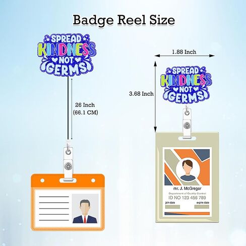 Be Kind Badge Reel Holder Retractable with ID Clip Nurse Spread Kindness Nursing Funny RN CNA Name Badge Clip Accessories Medical Student Glitter Purple Acrylic Badge Reels ID Name Card in Kuwait