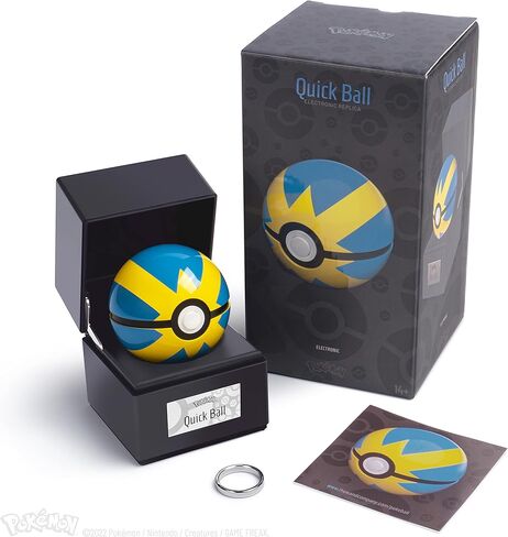The Wand Company Pokémon Poké Ball Authentic Replicas - Realistic, Electronic, Die-Cast Poké Ball with Display Case Light Features (Quick Ball) in Saudi Arabia
