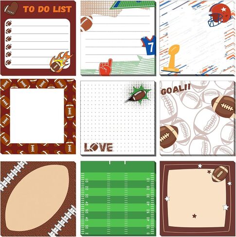 Thenshop 9 Pads Sport Sticky Notes Ball Self Stick Notepads 3x3 Inches Notes Cute Adhesive Memo Pad Gifts for Office Sports Birthday Party Favors(Basketball) in Kuwait