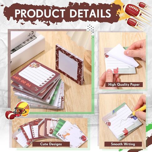 Thenshop 9 Pads Sport Sticky Notes Ball Self Stick Notepads 3x3 Inches Notes Cute Adhesive Memo Pad Gifts for Office Sports Birthday Party Favors(Basketball) in Kuwait
