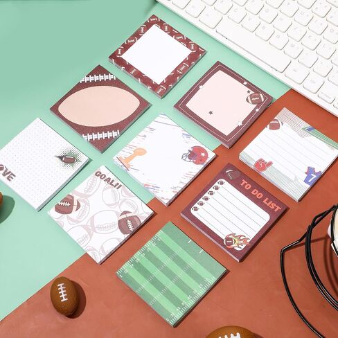 Thenshop 9 Pads Sport Sticky Notes Ball Self Stick Notepads 3x3 Inches Notes Cute Adhesive Memo Pad Gifts for Office Sports Birthday Party Favors(Basketball) in Kuwait
