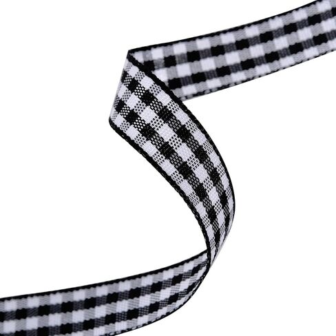 Yama Gingham Ribbon 3/8 "بعرض 25 ياردة ، شريط منقوش أحمر وأسود لحرف DIY ، غلاف الهدايا ، وملحقات خياطة النسيج in Kuwait