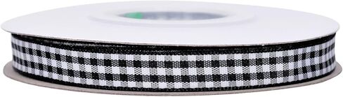 Yama Gingham Ribbon 3/8 "بعرض 25 ياردة ، شريط منقوش أحمر وأسود لحرف DIY ، غلاف الهدايا ، وملحقات خياطة النسيج in Kuwait
