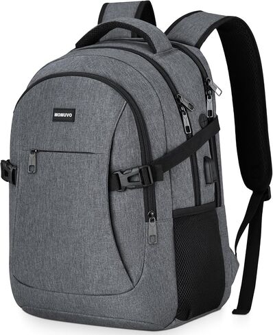 MOMUVO School Backpack for Men Teen Boys,College Bookbag Computer Compact Backpack for School Uni Travel Business Office, 15.6 inch, Black in Saudi Arabia
