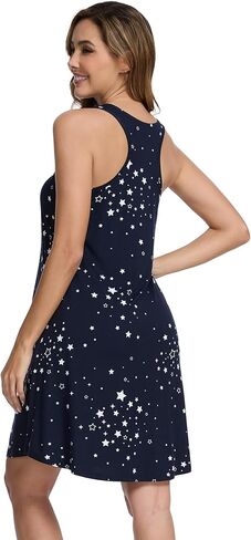 WiWi Viscose from Bamboo Nightgowns for Women Summer Tank Pajama Gowns Sleeveless Sleep Shirts S-XXL in Kuwait