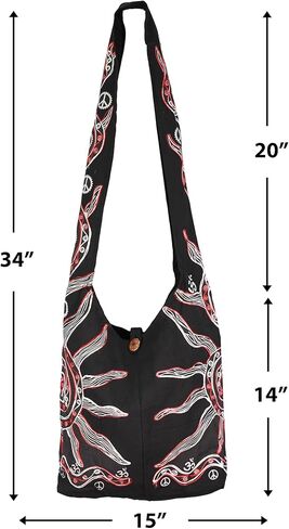 Mandala Crafts Hippie Bag - Boho Bag - Hobo Hippie Purse - Indie Style Hippie Crossbody Bag - Bohemian Sling Shoulder Bag in Kuwait