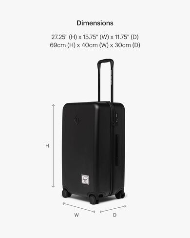 حقيبة هيرشيل هارد شيل مع عجلات دوارة 360 درجة، مقبض تلسكوبي قابل للسحب، شعاع القمر in Kuwait