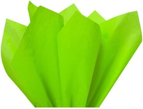 Flexicore Packaging |Orange Gift Wrap Tissue Paper | Size: 15 Inch X 20 Inch | Count: 10 Sheets | DIY Craft, Art, Wrapping, Crepe, Decorations, Pom Pom, Packing & Party (Lime Green) in Kuwait